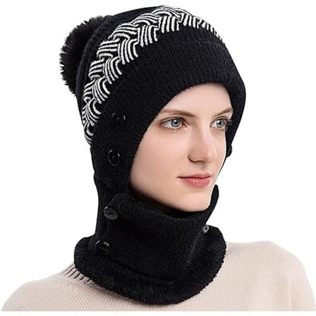 Hatt och halsduk set, vinterhat set, halsduk och hatt set för kvinnor, halsduk hatt och mask set för kvinnor
