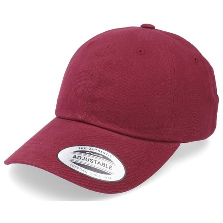 Yupoong - Röd unconstructed Keps - Peached Maroon Dad Cap @ Hatstore