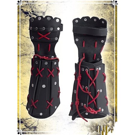 2 st medeltida samurajläder rustning armguard bågskytte armvakt riddare vante handledsskydd steampunk långa handskar vambraces(svart)