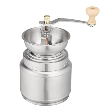 Hånddrevet kaffekvern i rustfritt stål, håndlaget