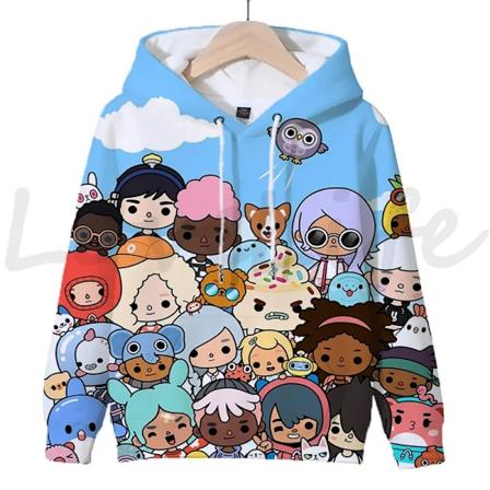 Toca Life World Luvtröjor til drenge Piger Langærmede Trøjer Børn Sportstøj Børn Tegnefilm Trøjer Efterårstrøjer Sudadera 7 7 kids-100(3T)