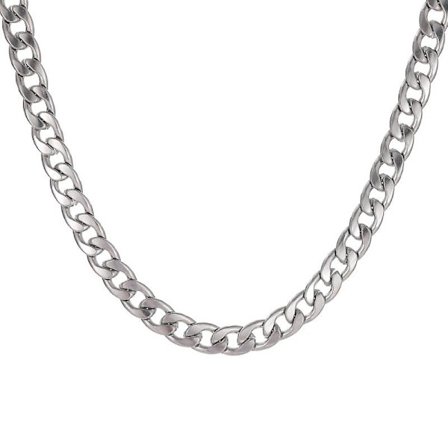 Halsband för män, 60 cm silverkedja present (5 mm bredd) (1 st), handgjorda halsband, presenter till män, smycken