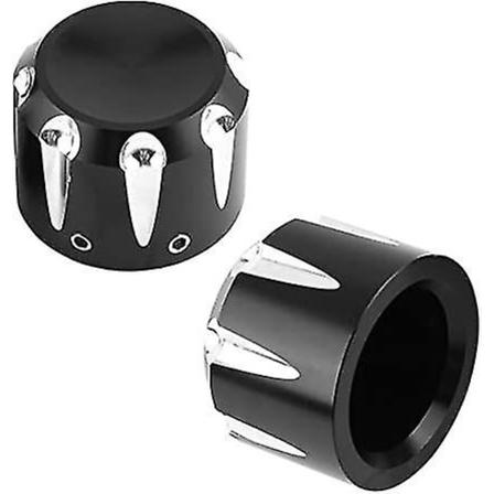 Moottoripyörän etuakselin mutterin suojakorkit, moottoripyörän mustat alumiiniset etuakselin kallo-mutterin pultin suojakorkit