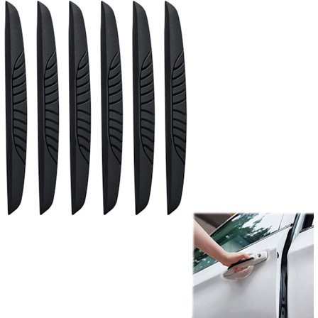 6 stk. - Sorte bilbeskyttelseslister, kantbeskyttelseslister