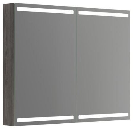 Dansani Luna Level Spegelskåp 100 cm, med ljusstyrning Grå ask, Badrum