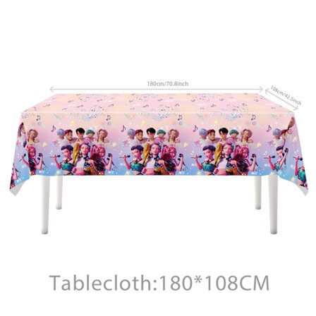 Kpop Devil Hunter -teemaiset juhlatarvikkeet syntymäpäiväjuhlien pöytäliina