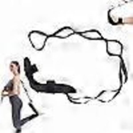 Izzila Stretching Strap med Öglor, Yoga Stretch Strap, Fitness Stretch Band svart