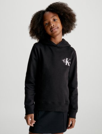 Calvin Klein Small Monogram Hoodie - Black - 128
