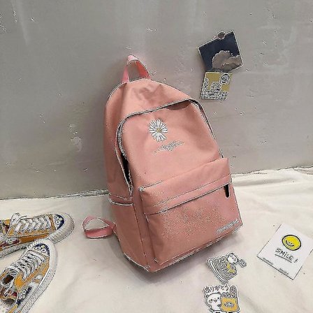 The New Small Daisy Canvas Bag Young Middle School Student Backpack Green