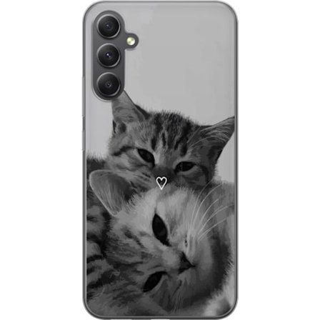 Kompatibelt Mobildeksel til Samsung Galaxy A15 5G Katt Hjerte