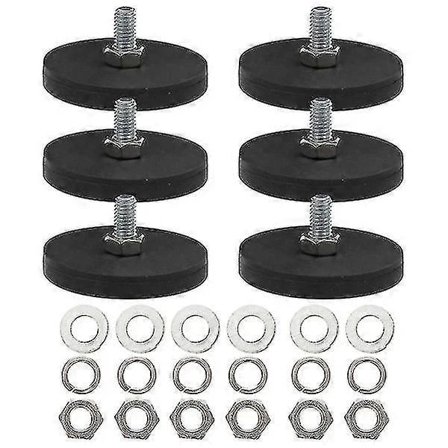 6 stk Magnetisk Bilfeste Runde Magneter Skilt Magnet Gummibelagte Monteringsmagneter Gummibelagt Magnet 2024THO