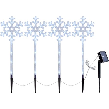 Sett med 4 Spiralformede Julgran Sti Markeringslys 40 LED Utendørs