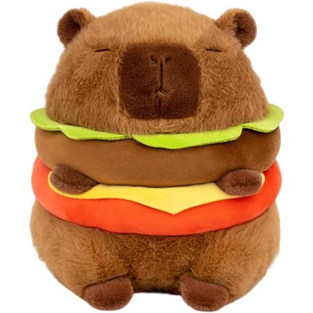 Realist 7,87 tommers kosebamse Capybara Burger, myk og kosete, søt gave til barn