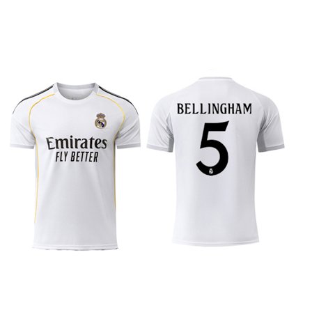 25-26 Real Madrid CF Hjemme NR.5 BELLINGHAM Uniform Fotball T-skjorte S-2XL