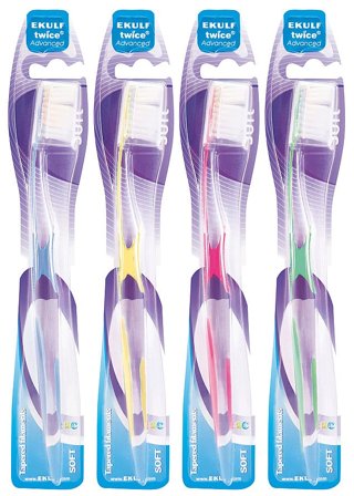 Ekulf Twice Advanced Tandbørste, Medicin & Pleje, Tandbørster, Voksentandbørster