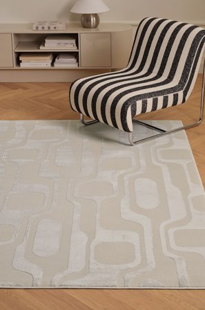 &Home - Tæppe Pansy Retro - Hvid - Fladvævede tæpper - 160X230 - Fra Homeroom