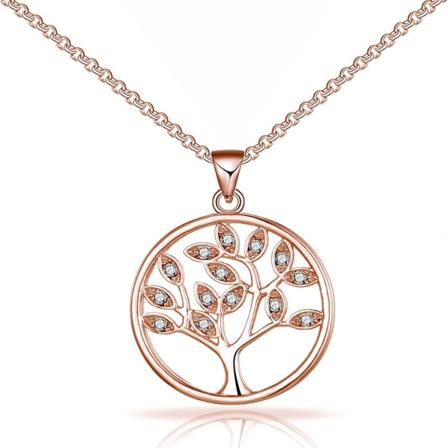 Halsband Hänge Trädet av liv Silver 925/1000 Kvinna AAA Zirc
