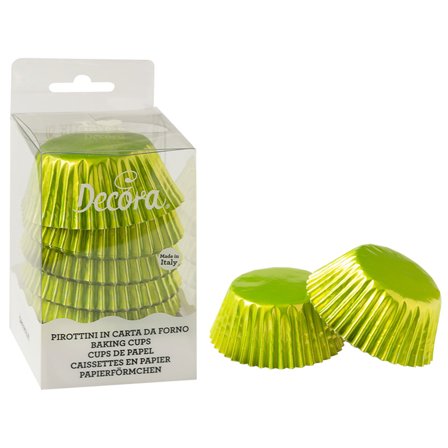 Muffinsforme Metallisk Limegrøn 60-pak