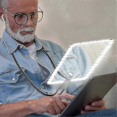 5X sidförstorare för seniorer, handsfree svanhals med LED-ljus