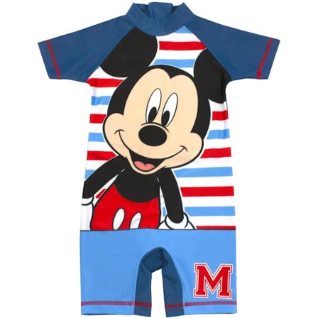 Disney Boys Sunsafe Mickey Mouse One Piece Swimsuit 2-3 År B