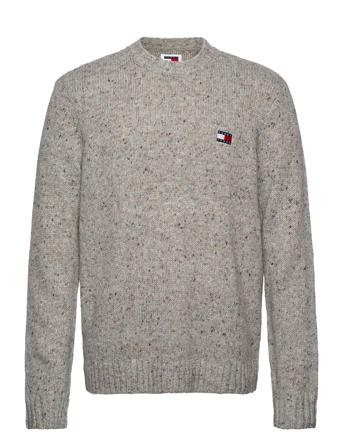 Tjm Reg Multi Neps Sweater Strikkegenser M. Rund Krage Grå Tommy Jeans*Betinget Tilbud