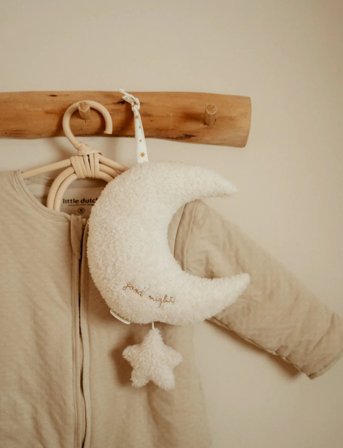 Little Dutch Little Dutch - Music Box Moon With Star Grs Newborn - White - ONE SIZE