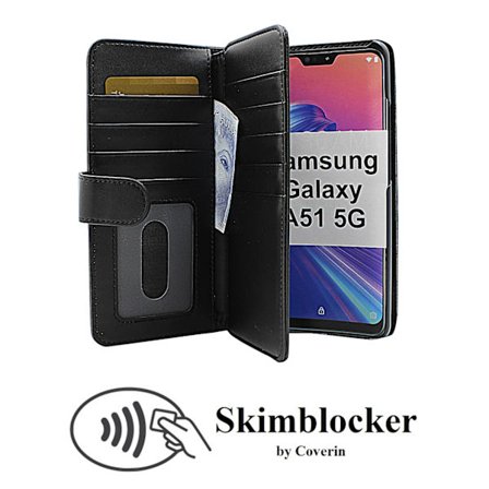 Skimblocker XL Wallet Samsung Galaxy A51 5G (A516B/DS) (Svart)