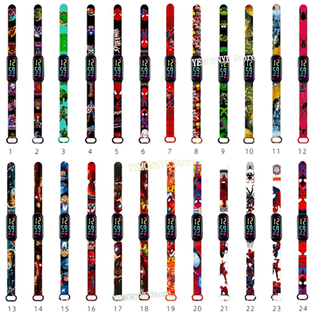 24 stk Stitch børne Cartoon Anime karakter lysende armbåndsur LED berøringsvandtæt ur sportsgaver legetøj Brown