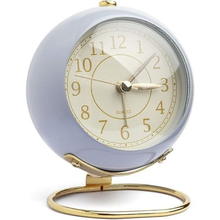 Klokke Liten Bordklokke for Bord, Vintage Analog Retro Non-Ticking