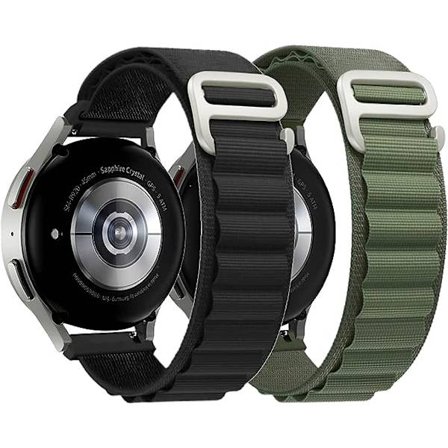 Loop-ranneke, yhteensopiva Samsung Galaxy Watch 5/4 40mm 44mm/Watch5 Pro:n kanssa, 20mm säädettävä urheilunyloni G-koukku Huawei Watchille, Amazfit 