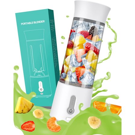 Bärbar Blender, USB Laddningsbar 4000mAh Mini Shakes Blender, 500ml BPA-Fri Resande Frukt Grönsak Babymat Saftkopp