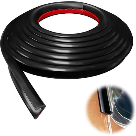 Campingvogn Huller, 5 meter J-formet PVC beskyttelsestape, selvklæbende vandafvisende til campingvogne og døre (sort)