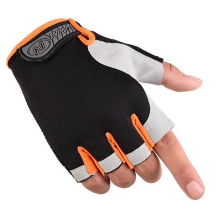 Fitness , Halvfingersporthandskar, Sporthandskar Black Orange Xl
