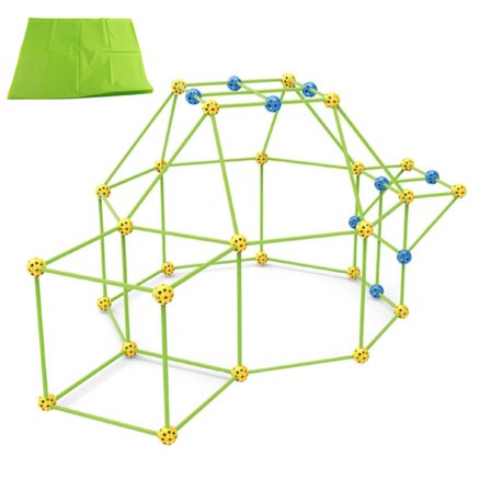 2021 Opgraderet Børne Selvlysende Fort Byggesæt DIY Sjovt Slot Tunnel Telt Tårn Konstruktionslegetøj