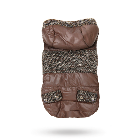 Urban Pup - Delemere Tweed Trimmed Parka - Brown / Tan - Hundedekken, overaller & hundejakker på Doggie.no