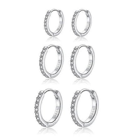 Örhängen silver damörhängen 3 par 925 sterling silver