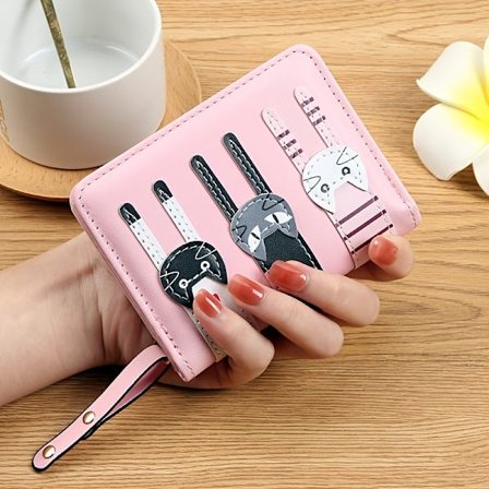 Hot Models Kort Lommebok Dame Multifunksjon Kortveske Myntpung Søt Tegneserie Dame Lommebok