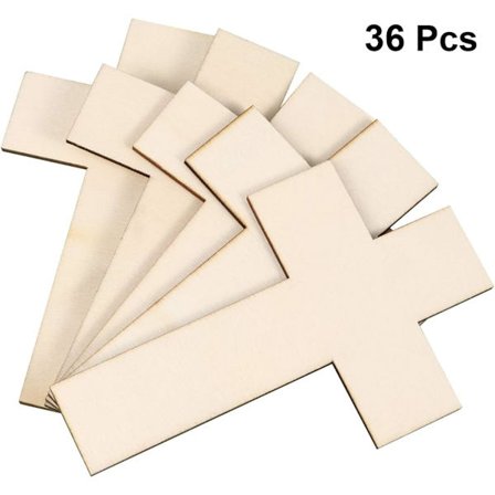 36 kpl 11CMx7CM tyhjä puinen risti puinen DIY taidekäsityöprojekti