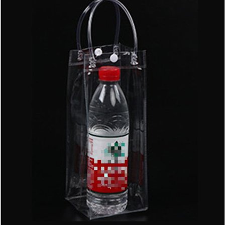 10 kpl kirkkaita lahjapusseja kahvoilla, 10(L) x 10(W) x 25(H) cm uudelleenkäytettäviä PVC-kasseja, läpinäkyvä pakkaus