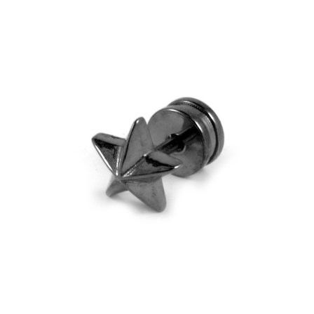 6mm Black Star Stud Earring for Men - Stud earrings