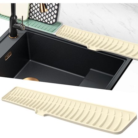 Silikonkranmatta, smal stänkskydd för diskho och droppbricka med snabbdräneringsdesign för kök, badrumsbänk och kran Pro