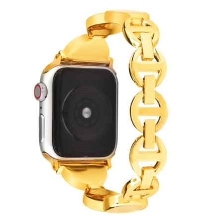 Apple Watch (41 mm) unik urrem i rustfrit stål med rhinestone-dekor - Guld Gold
