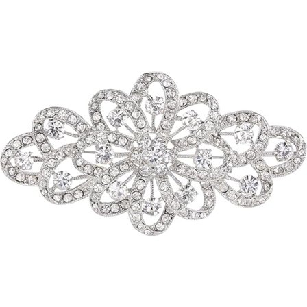 Broche til kvinder Østrigsk krystal 10 cm Filigran blomst bryllup