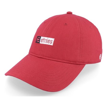 Etnies - Red unconstructed Czapka Z Daszkiem - New Box Red Dad Cap @ Hatstore