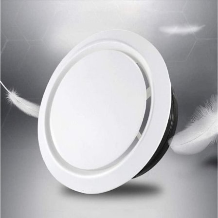 Ventilationskanal lock, tallriksventil, 75 mm justerbart ventilationsgaller, runt ventilationsgaller i plast, ventilationsgaller för trakealtub