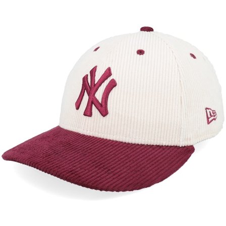 New Era - MLB Beige fitted Czapka Z Daszkiem - New York Yankees MLB Corduroy 59FIFTY Light Terracotta/Burgundy Fitted @ Hatstore