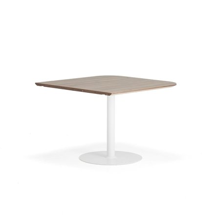 Tisch METRIC, abgerundete Ecken, 1000 x 1000 x 720 mm, weiß/Walnuss