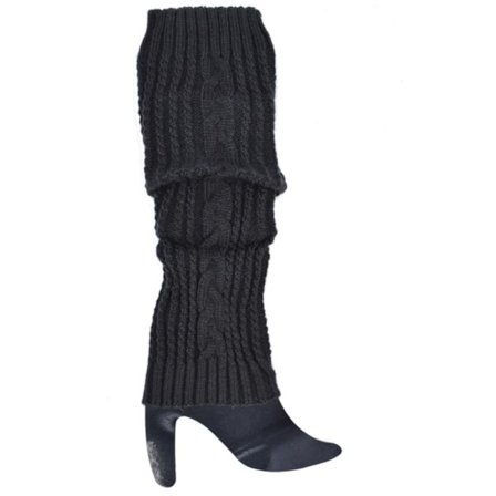 Mørkegrå benvarmere med mønster