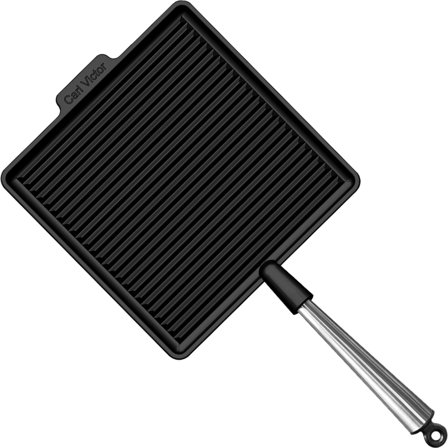 Carl victor Fyrkantig gjutjärnsgrillpanna 28 cm, stålhandtag | Matlagning > Kokkärl & Stekpannor > Stekpannor > Grillpanna | Bagaren och Kocken