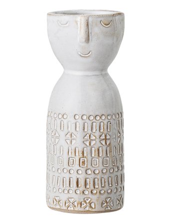 Bloomingville | Vase, Hvid, Stentøj | H14.5CM